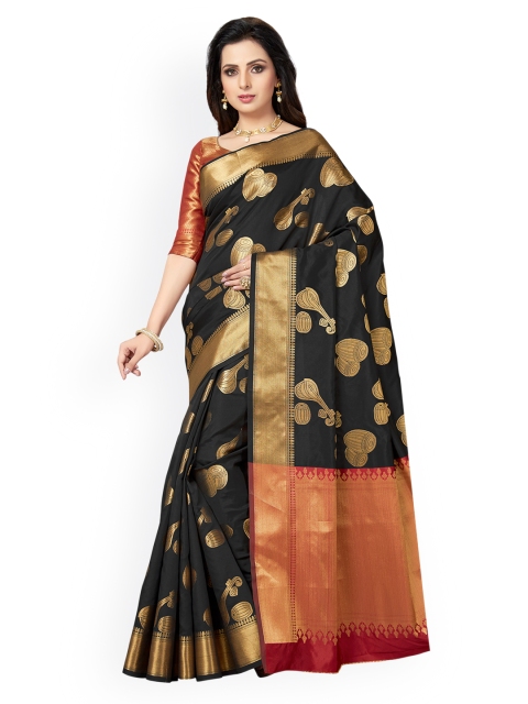 

Ishin Black Woven Design Poly Silk Saree