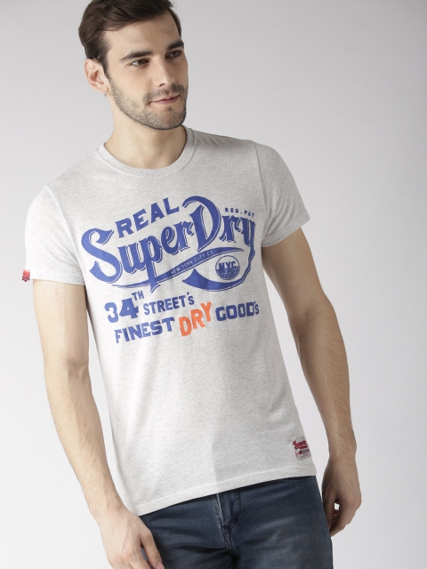 

Superdry Men Grey Printed Round Neck T-shirt