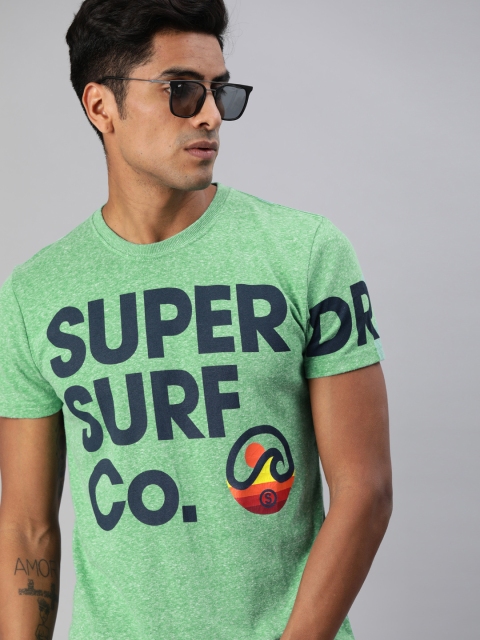 

Superdry Men Sea Green Printed Round Neck T-shirt
