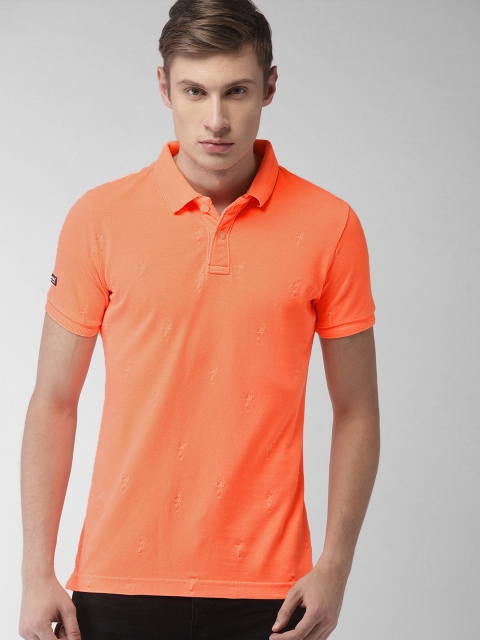 

Superdry Men Orange Solid Polo T-shirt