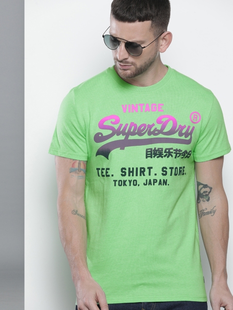 

Superdry Men Green Printed VINTAGE LOGO HYPER FADE Round Neck T-shirt