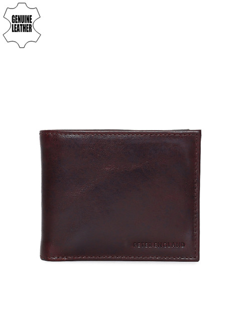 

Peter England Men Brown Solid Two Fold Genuine Leather Wallet