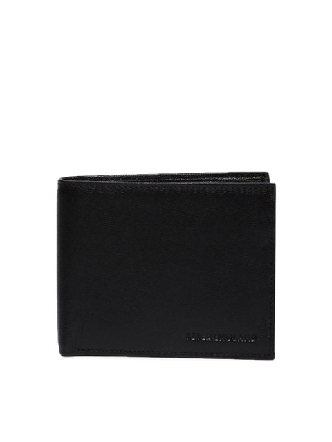 

Peter England Statements Men Black Solid Two Fold Wallet