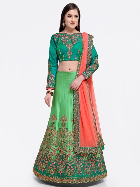 

RIYA Green Semi-Stitched Lehenga & Blouse with Dupatta