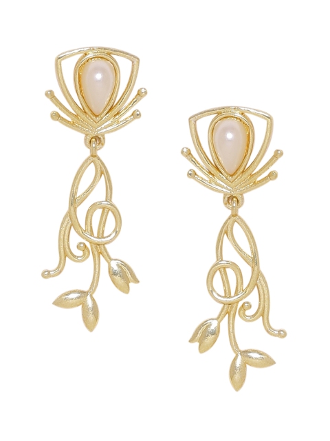 

Voylla Gold-Toned Contemporary Drop Earrings