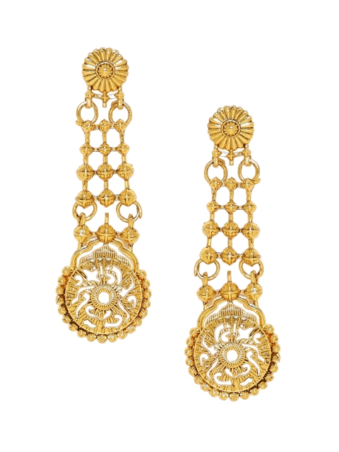 

Voylla Gold-Toned Contemporary Drop Earrings