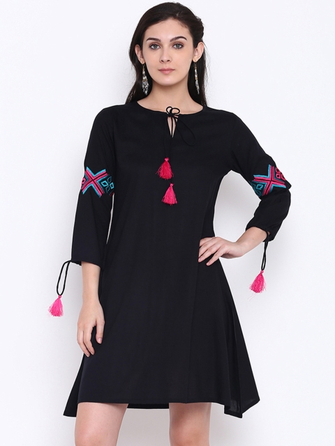 

Shakumbhari Black Embroidered Tunic
