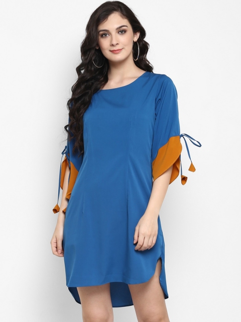 

Zima Leto Women Blue Solid A-Line Dress