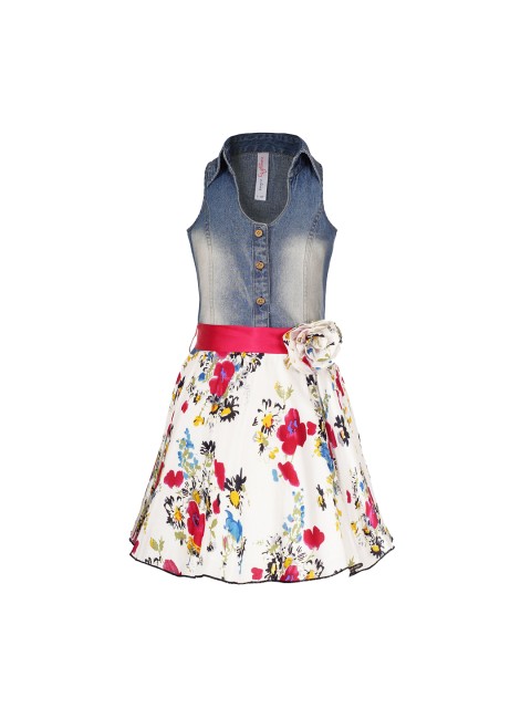 

naughty ninos Girls Blue Printed Shirt Dress