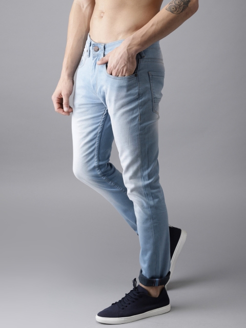 

HERE&NOW Men Blue Skinny Fit Mid-Rise Clean Look Stretchable Jeans