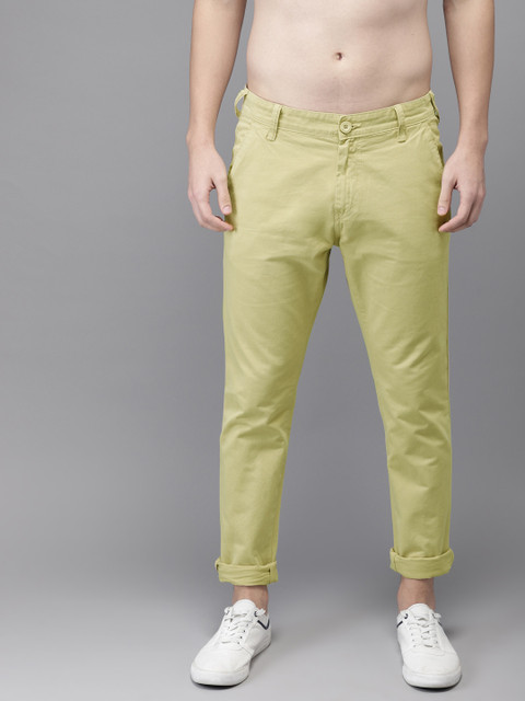 

HERE&NOW Men Beige Slim Fit Solid Chinos