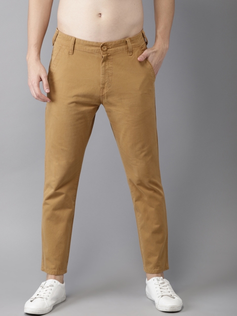 

HERE&NOW Men Khaki Slim Fit Solid Cropped Chinos