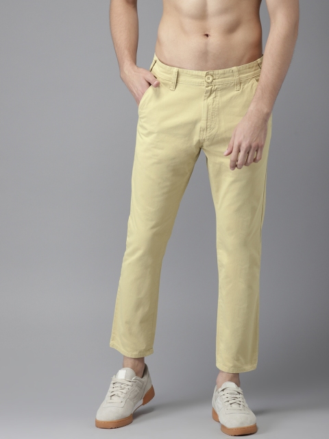

HERE&NOW Men Beige Slim Fit Solid Cropped Chinos