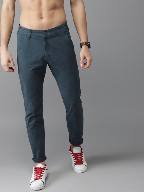 

HERE&NOW Men Blue Slim Fit Solid Chinos
