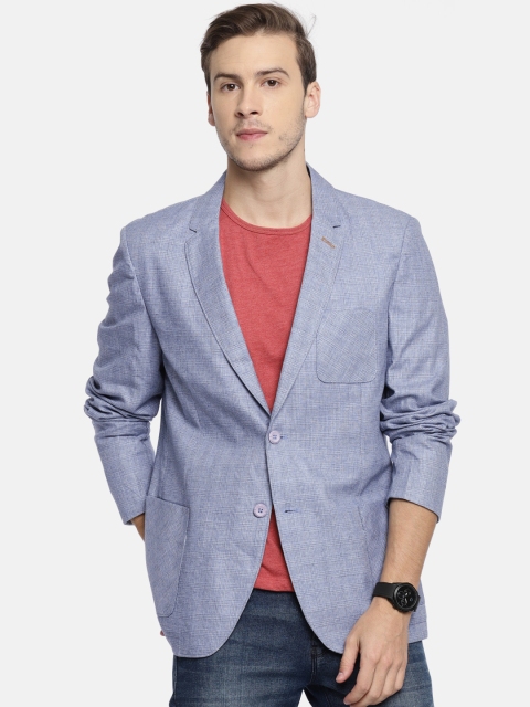 

The Indian Garage Co Blue Single-Breasted Blazer