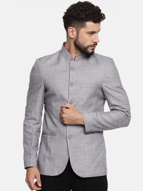 

The Indian Garage Co Grey Bandhgala Blazer