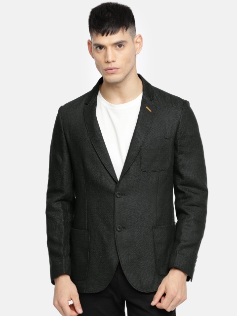 

The Indian Garage Co Black Slim Fit Single-Breasted Casual Blazer