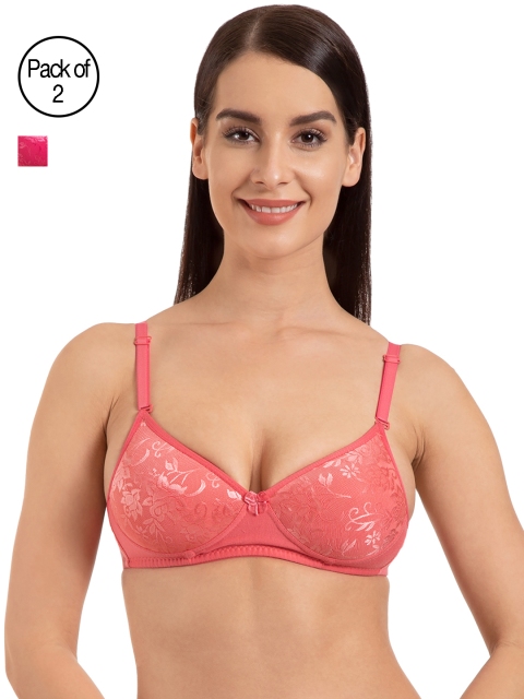 

Tweens Pack of 2 Lightly Padded Non-Wired T-Shirt Bra TW1317-2PC-DPK-CRL, Pink