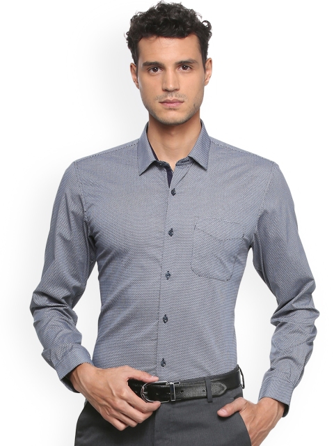 

Peter England Men Grey Slim Fit Printed Formal Shirt