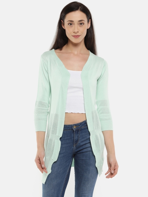 

Manola Green Self-Design Open-Front Shrug