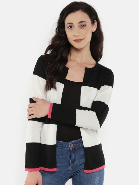 

Manola Cream-Coloured & Black Striped Open Front Shrug