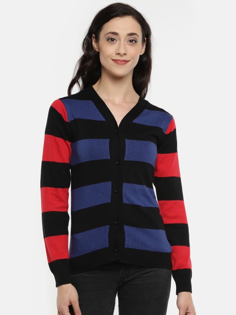 

Manola Women Blue & Black Striped Cardigan