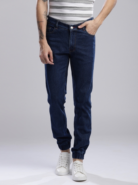 

Hubberholme Men Navy Blue Slim Fit Mid-Rise Clean Look Joggers