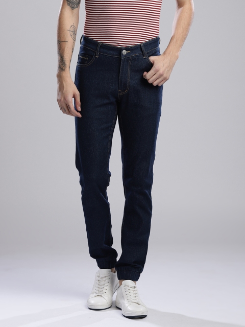 

Hubberholme Men Navy Blue Mid-Rise Clean Look Stretchable Joggers