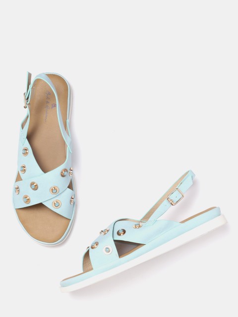 

Mast & Harbour Women Blue Embellished Open Toe Flats