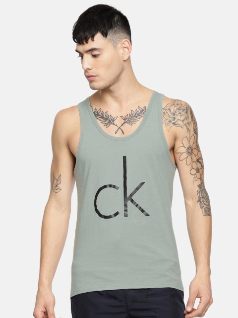 

Calvin Klein Grey Printed Innerwear Vests NU857074C