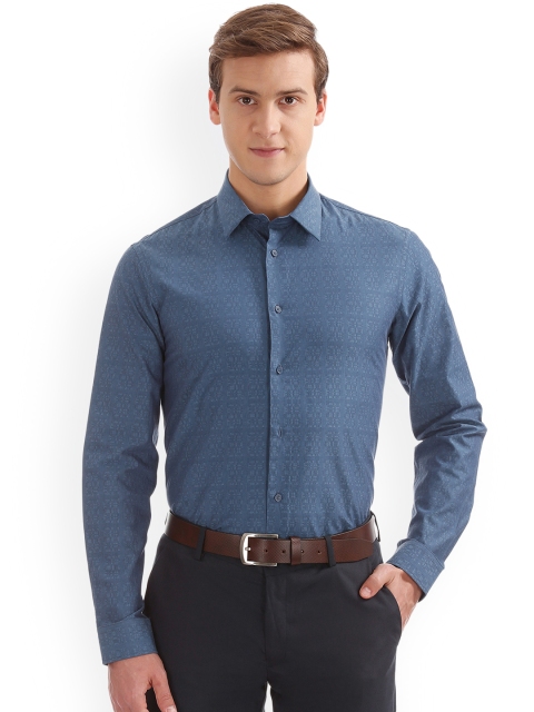 Arrow New York Men Blue Slim Fit Printed Casual Shirt