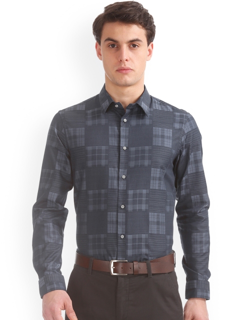 

Arrow New York Men Blue & Grey Slim Fit Printed Casual Shirt