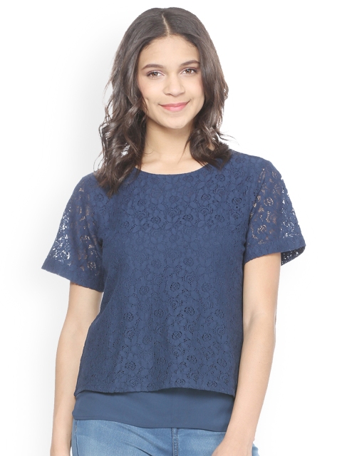 

Allen Solly Woman Women Blue Self Design Top
