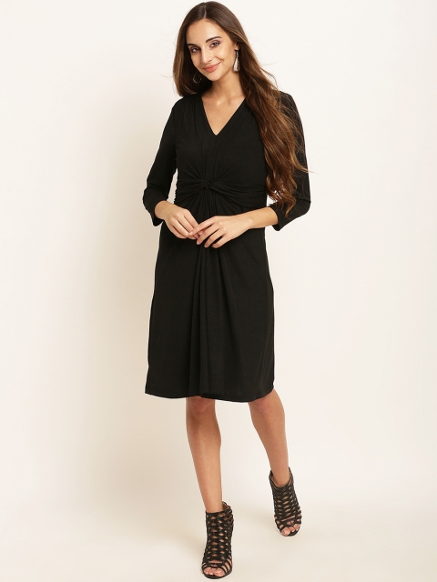 

Marie Claire Women Black Solid Fit and Flare Dress
