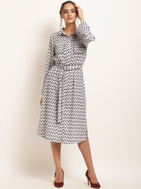 

Marie Claire Women White Printed Shirt Dress