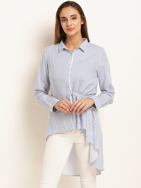 

Marie Claire Women White Striped Shirt Dress