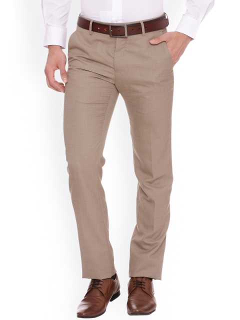 

Van Heusen Men Brown Slim Fit Solid Formal Trousers