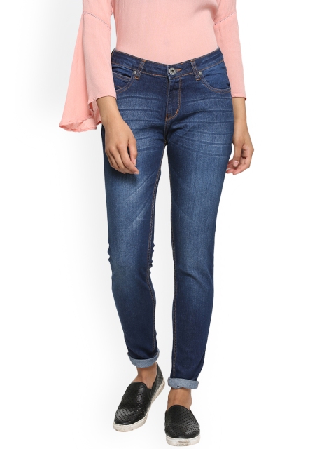 

People Women Blue Regular Fit Mid-Rise Clean Look Jeans