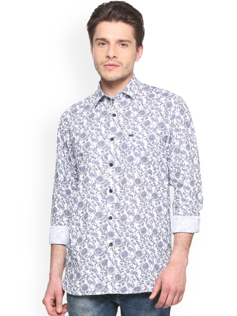 

Peter England Casuals Men Blue & White Slim Fit Printed Casual Shirt