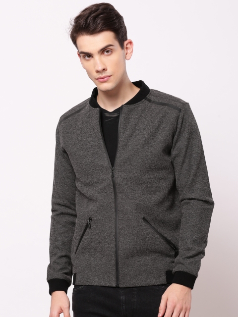 

ether Men Black Solid Bomber Jacket