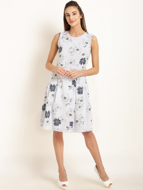 

RARE Women Off-White Printed Fit and Flare Dress
