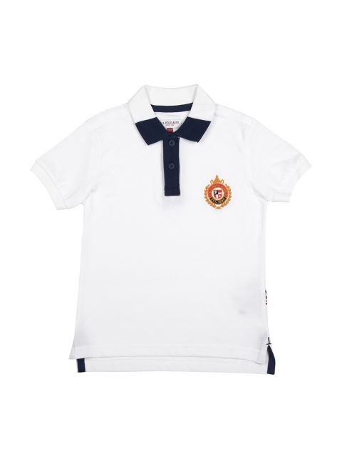 

U.S. Polo Assn. Kids Boys White Solid Polo Collar T-shirt