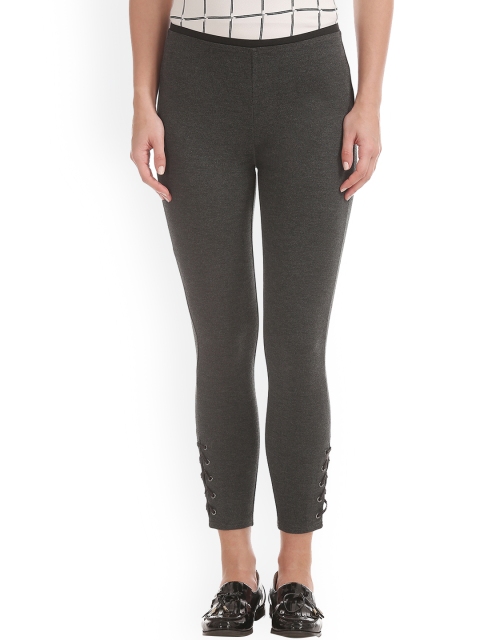 

ELLE Women Grey Slim Fit Solid Treggings