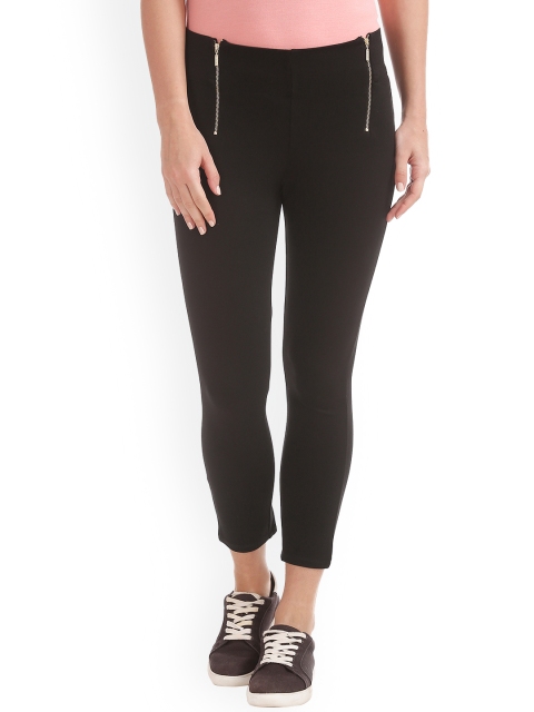 

ELLE Women Black Slim Fit Solid Treggings