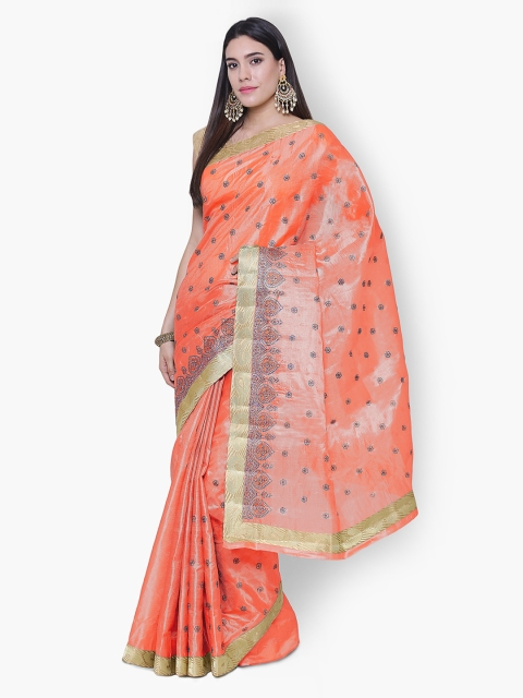 

Chhabra 555 Orange Art Silk Woven Design Banarasi Saree