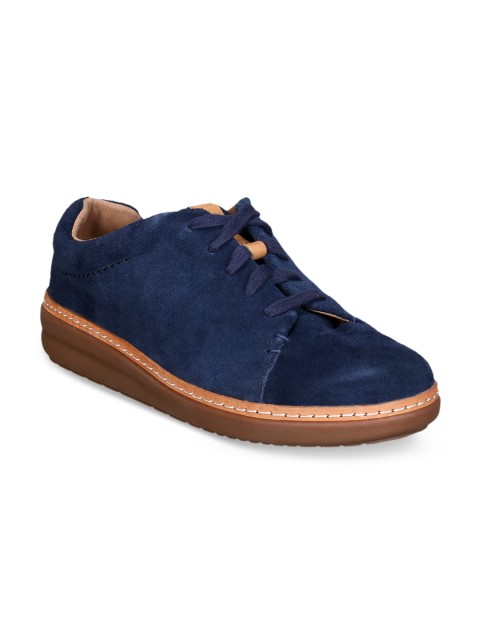 

Clarks Women Blue Slip-On Leather Sneakers