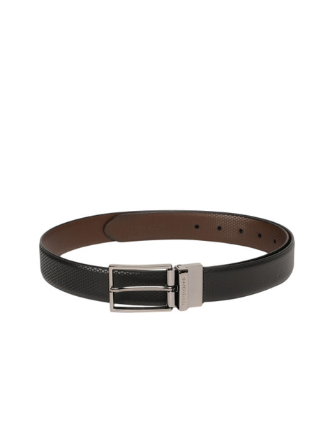 

Peter England Men Black & Brown Textured Leather Belt