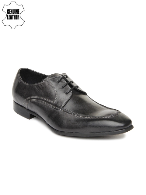 

Ruosh Occasion Men Black Leather Derby Shoes