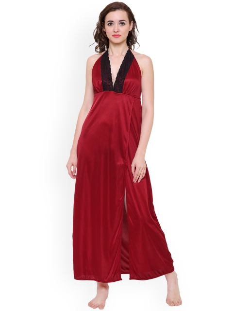 

Klamotten Maroon Solid Nightdress 277M