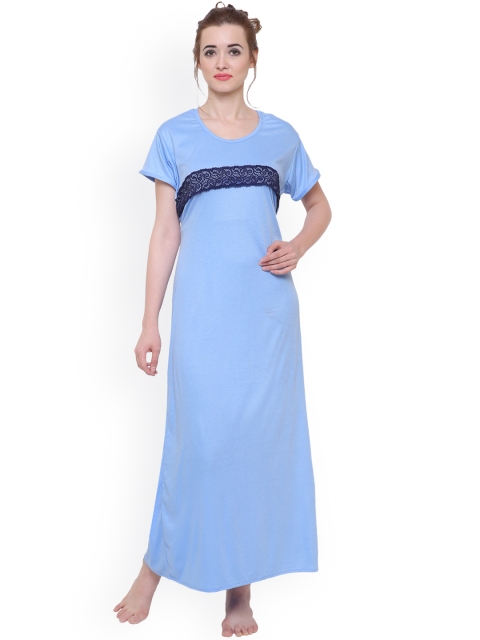 

Klamotten Blue Solid Nightdress F4S182